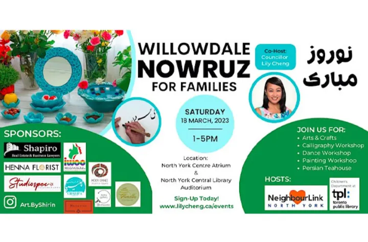 نوروز خانوادگی در نورث یورک با صنایع دستی، رقص و چای ایرانی